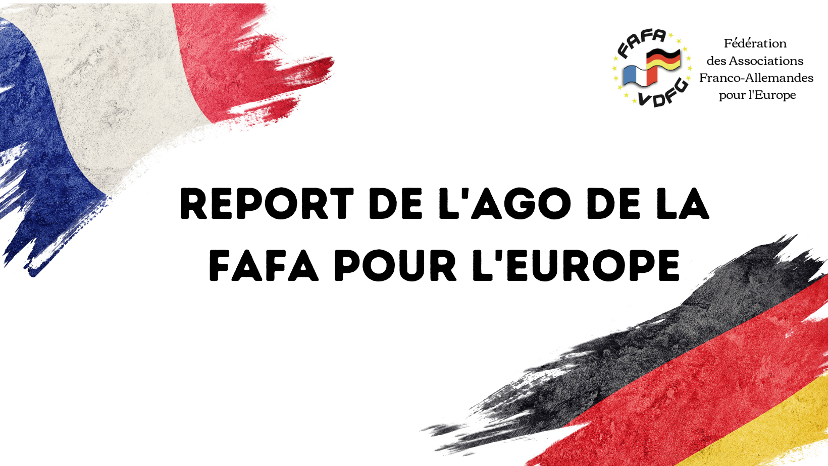 Report de l’AGO FAFA à l’Europe au congrès de Dortmund -vendredi 21 octobre 2022
